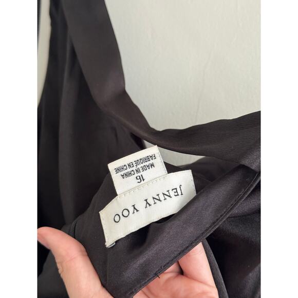 JENNY YOO Lena One Shoulder Black Maxi Dress Size 16 - Picture 5 of 8